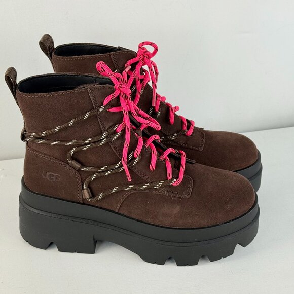 8.5 - Women's UGG Brisbane Platform Waterproof Leather Boots - Picture 1 of 9